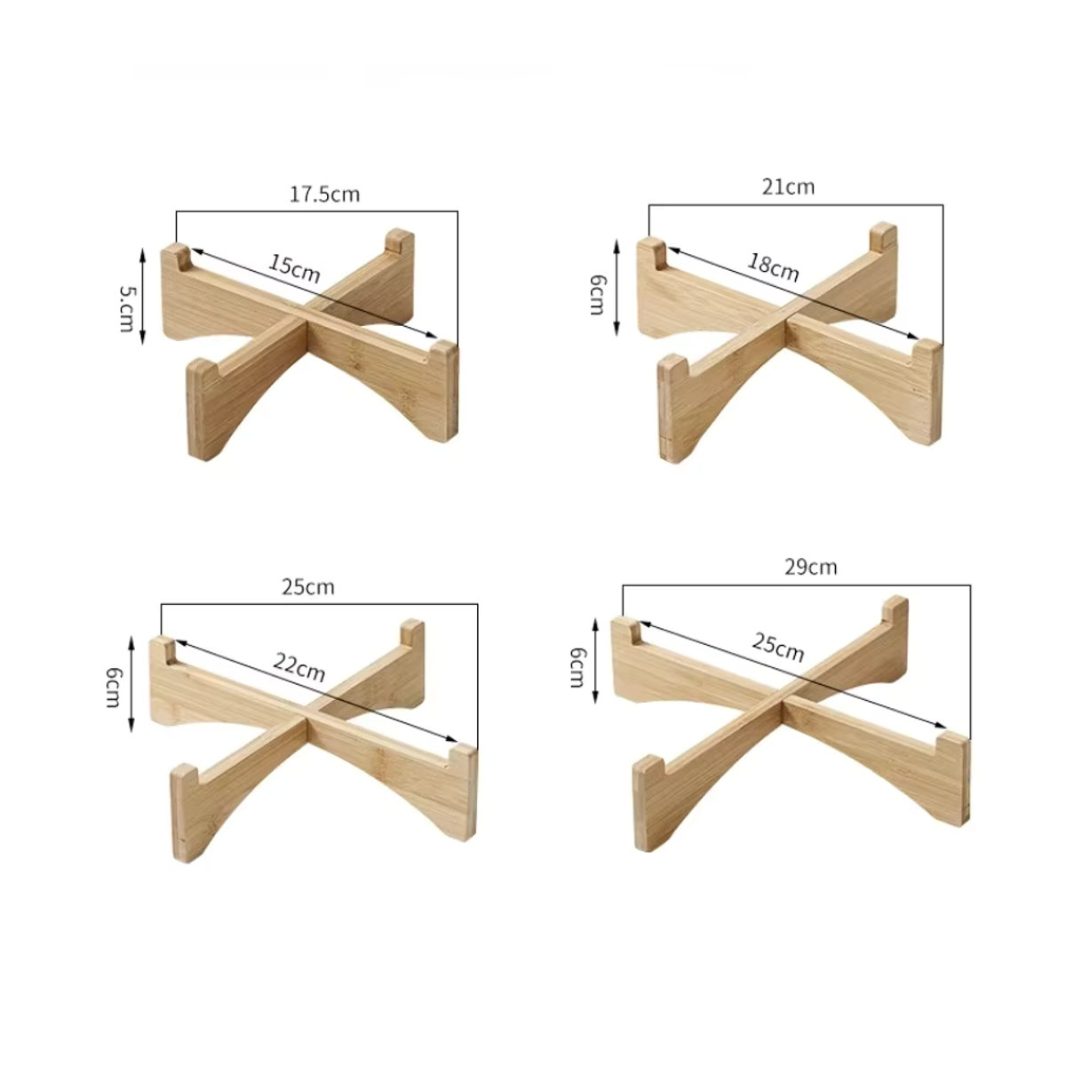 MOONBIFFY Holz Blumentopf Basis in Braun mit minimalistischem Kreuzdesign - Bild 4