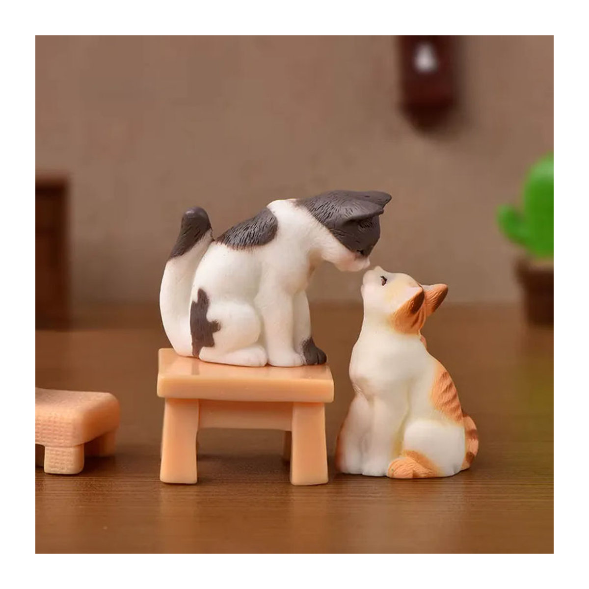 MOONBIFFY Katzen Ornament aus Kunstharz als Miniatur Figur für Garten, Puppenhaus und DIY Mikrolandschaft, mehrfarbig - Bild 2