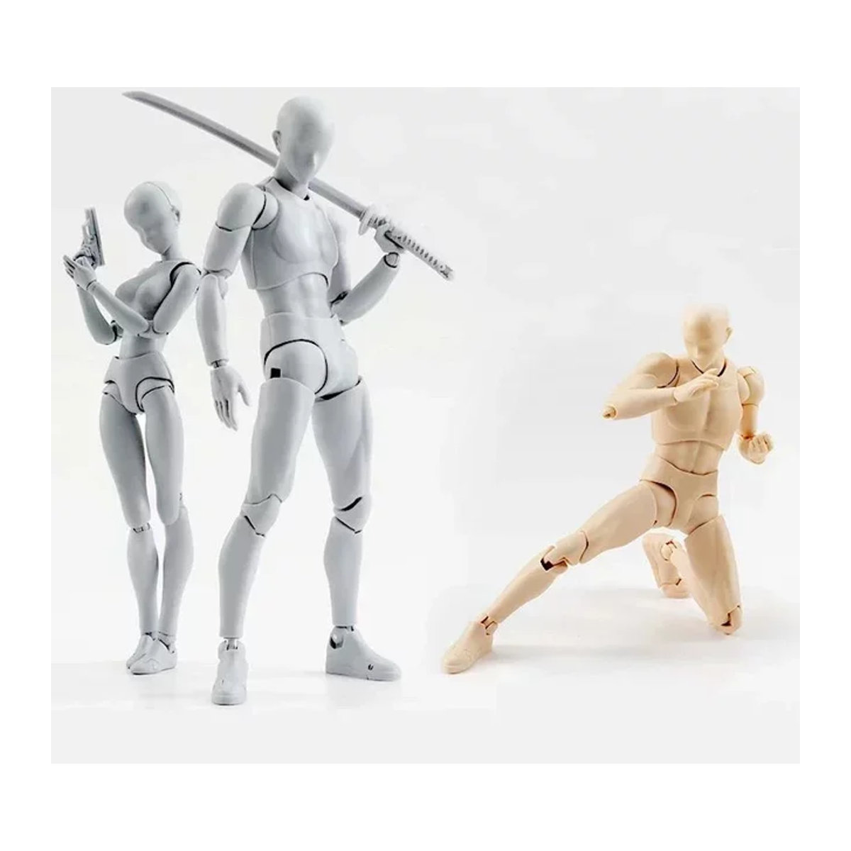 MOONBIFFY KUN/CHAN Actionfigur mit beweglichem Körper in Schwarz, Orange und Grau aus Kunststoff - Bild 1