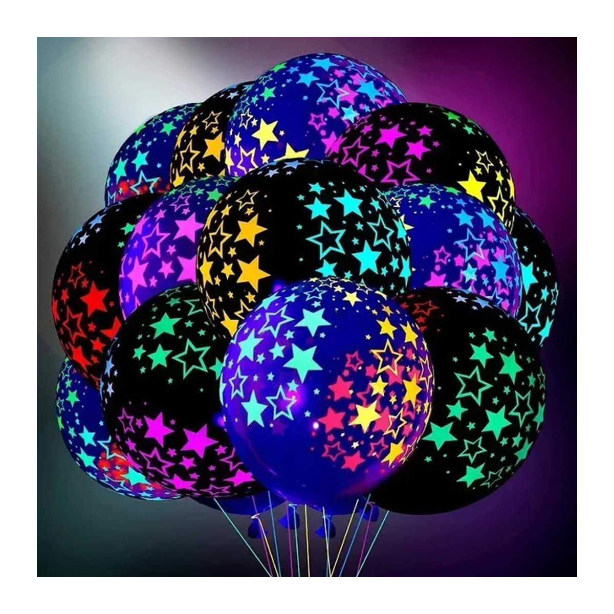MOONBIFFY Neon Glow Ballons Mehrfarbig für Geburtstag und Mottoparty - Bild 1