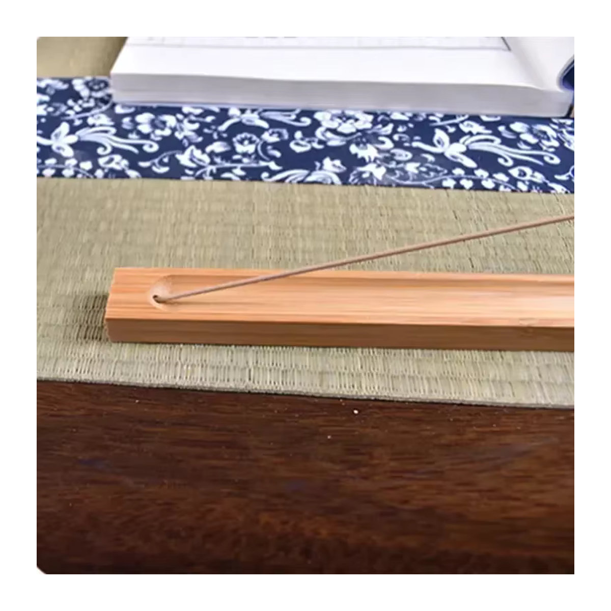 MOONBIFFY Räucherstäbchenhalter aus Holz in Braun mit 3 mm Loch zur Heimdekoration - Bild 5