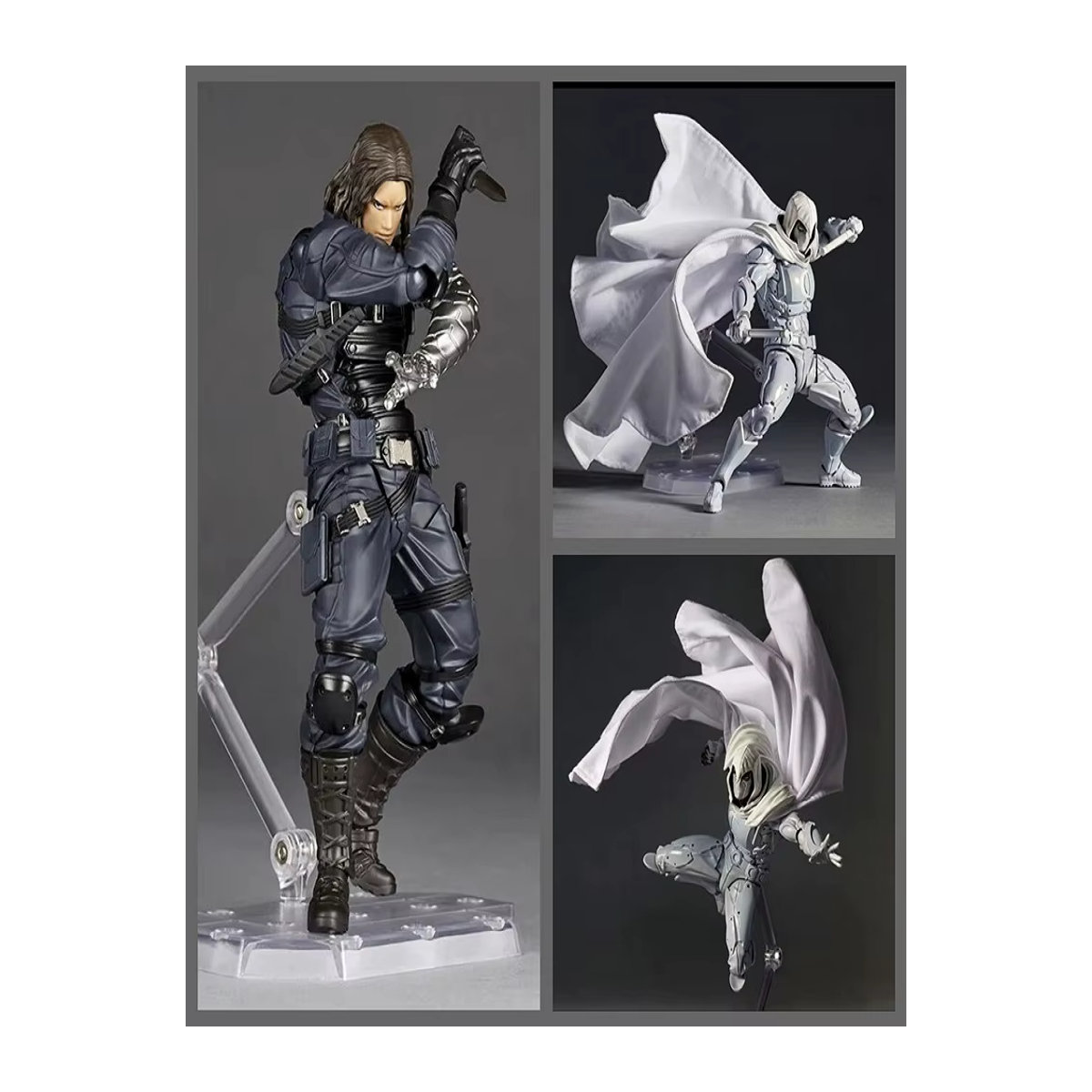Moonlight Knight Winter Soldat Bewegliches Modell Set in Schwarz aus Kunststoff als Desktop Dekoration - Bild 2