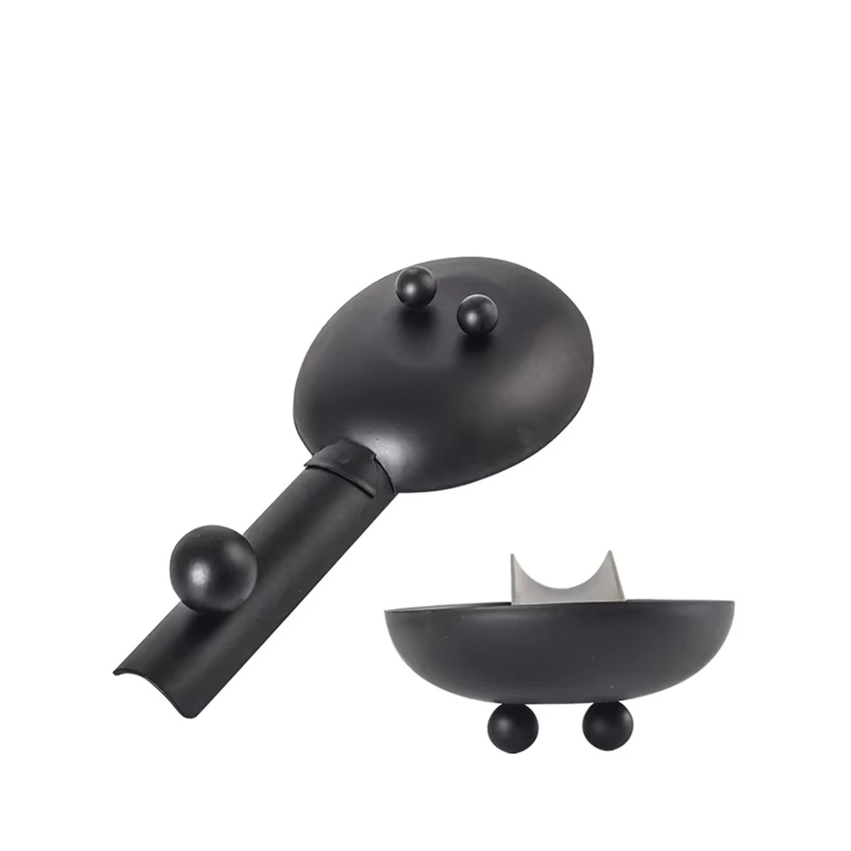 MOONSHADE SMOKING Aschenbecher in Löffel-Stil aus Edelstahl für Zigarren und Zigaretten in Schwarz und Silber - Bild 4