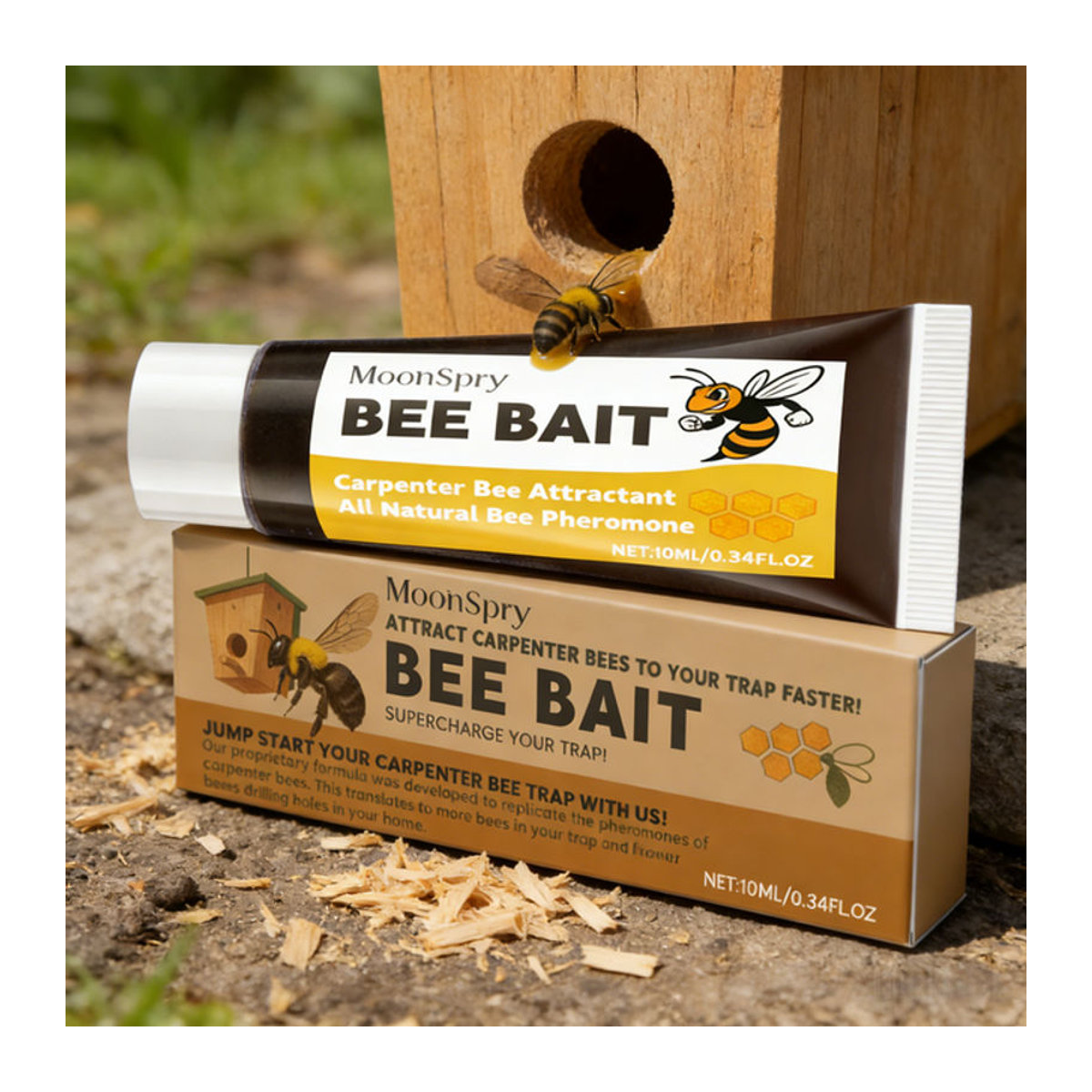 MoonSpry Bienenausstattung Mehrzweck-Wildbienenfanggerät mit natürlichem Honigduft und Bienenlockbalsam 10ml - Bild 1