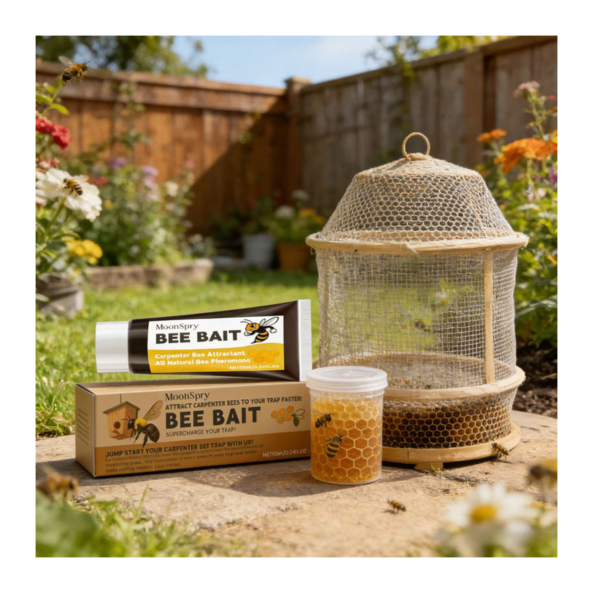 MoonSpry Bienenausstattung Mehrzweck-Wildbienenfanggerät mit natürlichem Honigduft und Bienenlockbalsam 10ml - Bild 2