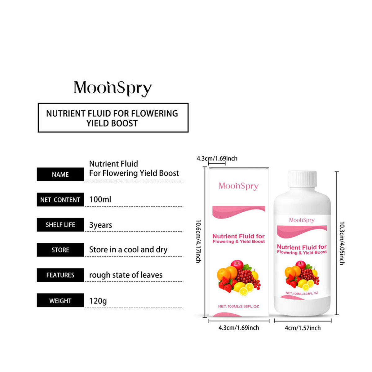 MOONSPRY Blumennährstofflösung 100 ml zur Förderung von Blüte und Pflanzenwachstum bei Obst und Gartenpflanzen - Bild 1