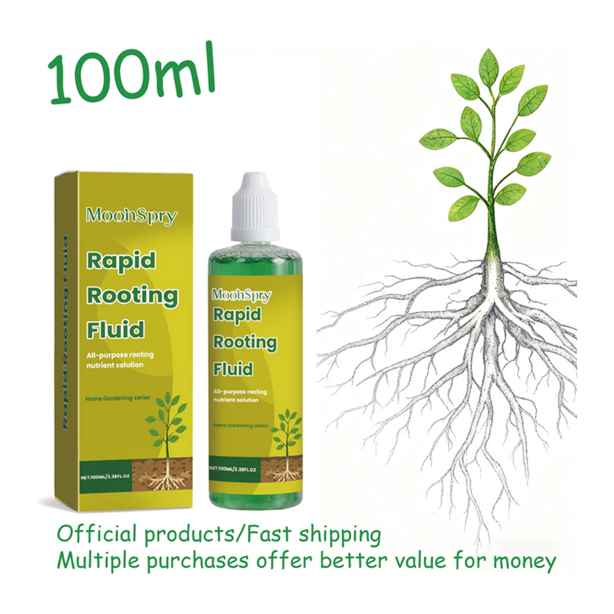 MOONSPRY Rapid Rooting Stimulator Pflanzenwurzel-Hormon-Booster-Dünger 100 ml - Bild 1