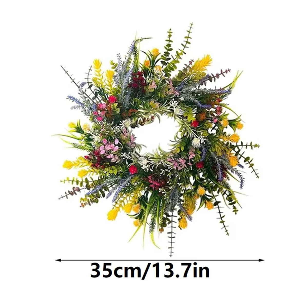 MOPHE Rundes Blumenkranz-Set für den Außenbereich, Mehrfarbig, Durchmesser: 35,05 cm - Bild 6