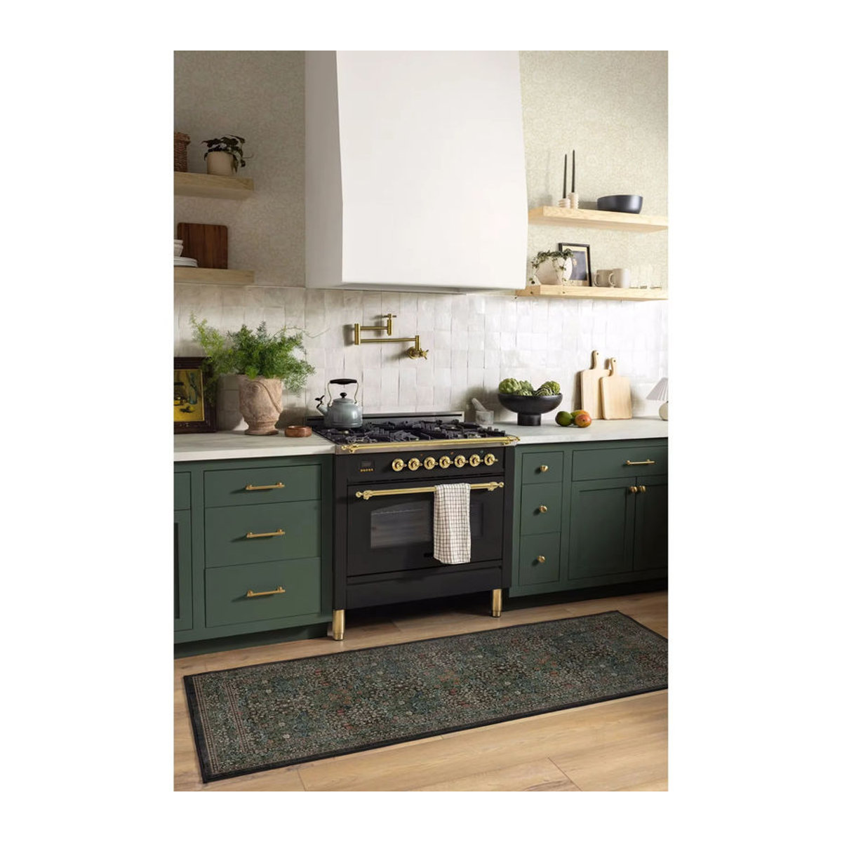 Morris & co. Teppich Black Thorn Forest Green im Maximalist Design für Wohnzimmer und Schlafzimmer - Bild 2