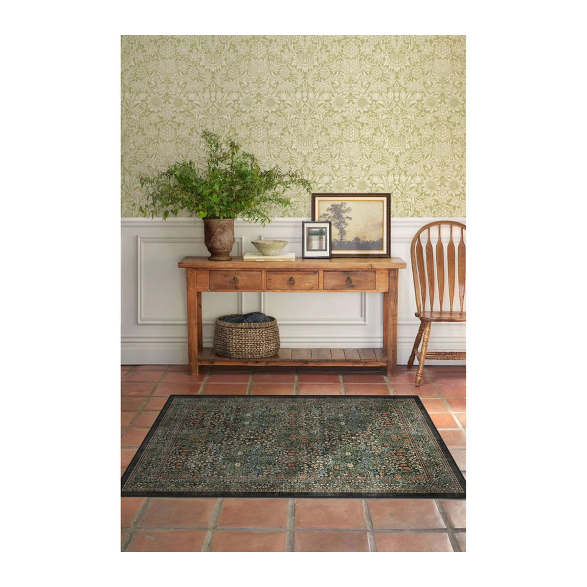 Morris & co. Teppich Black Thorn Forest Green im Maximalist Design für Wohnzimmer und Schlafzimmer - Bild 3