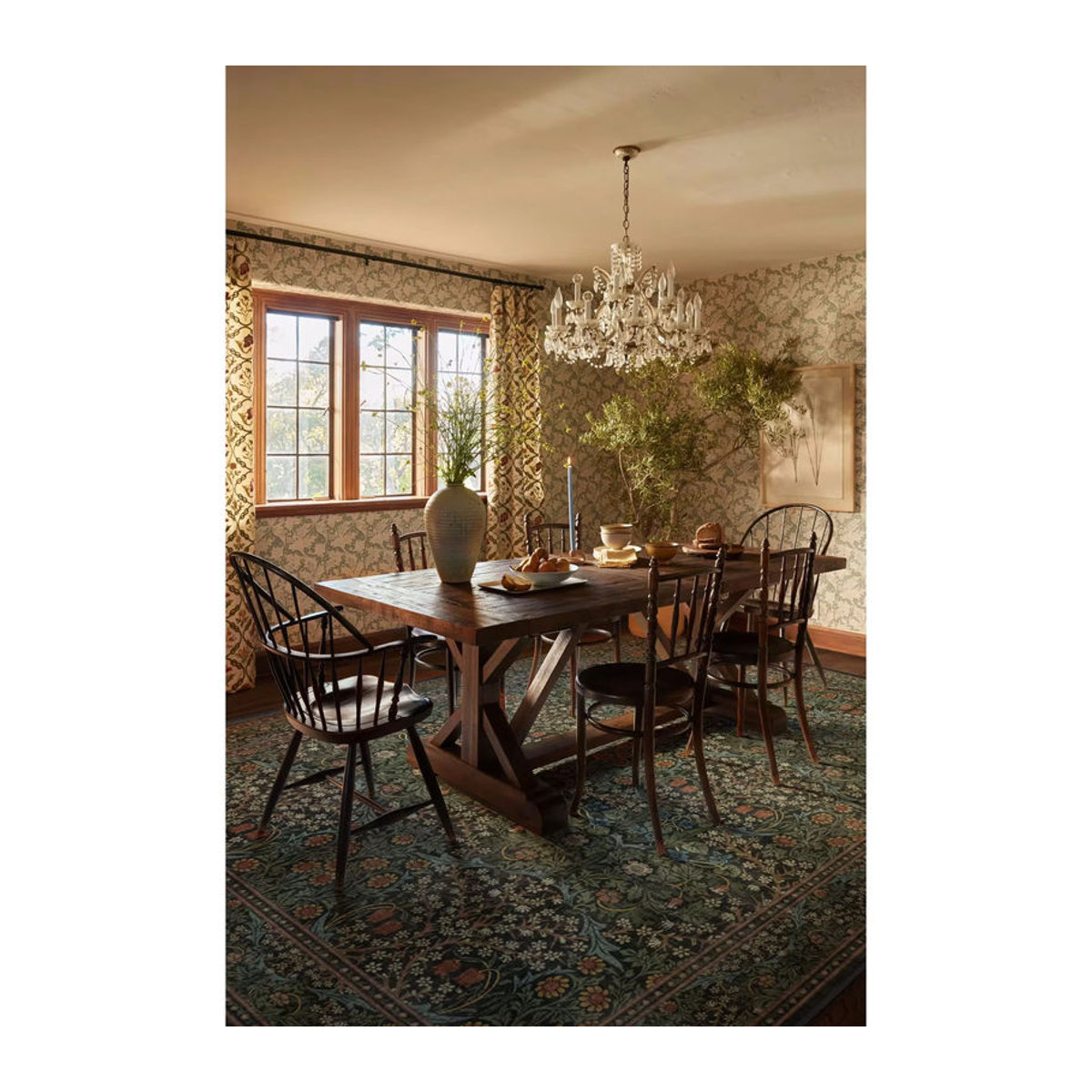 Morris & co. Teppich Black Thorn Forest Green im Maximalist Design für Wohnzimmer und Schlafzimmer - Bild 5