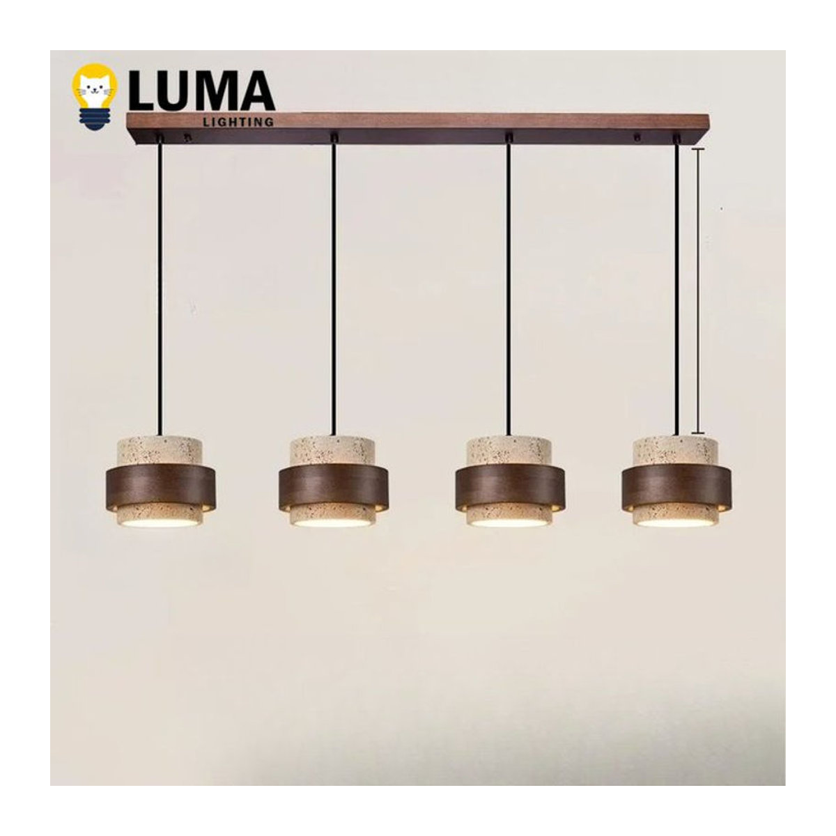 MOSA ZX Wabi Sabi Höhlenstein Pendelleuchte aus Naturstein in Gelb und Beige mit E27 Fassung für minimalistische Dekoration in Esszimmer oder Küche - Bild 1