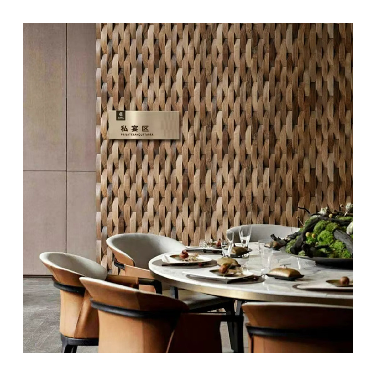Mosecor 3D-Mosaik-Wandpaneel aus Holz in Schwarz und Braun, geometrische Wanddekoration im modernen Design - Bild 3