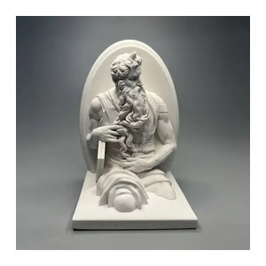 Moses Figur Skulptur aus Gips in Weiß als dekoratives Kunstwerk für dein Home Living