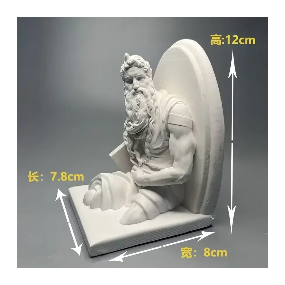 Moses Figur Skulptur aus Gips in Weiß als dekoratives Kunstwerk für dein Home Living - Bild 2