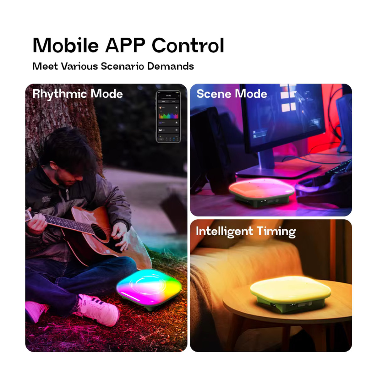 MOSLIGHTING Wiederaufladbare Smart Camping Laterne mit App-Steuerung als LED Zeltlicht und Taschenlampe für Angeln und Nachtwartung - Bild 3