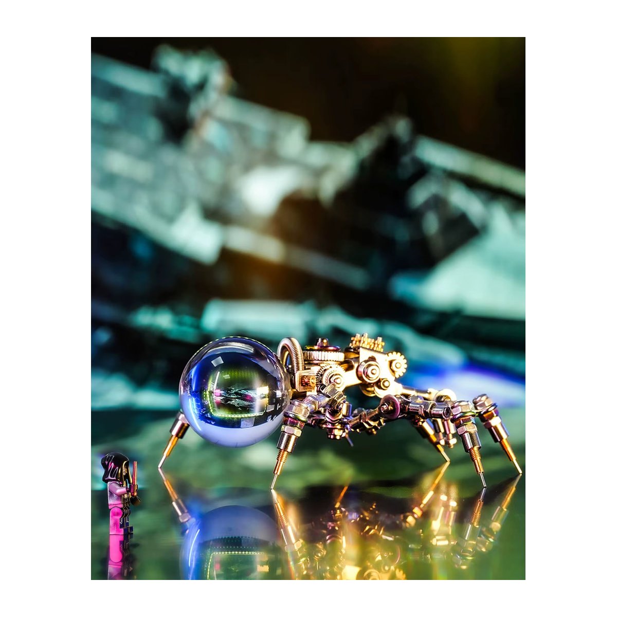 Mostarle Kristalllampe Jumping Spider 3D Metallpuzzle DIY Modellbausatz Sci-Fi Mechanische Spinne im Steampunk-Design - Bild 4