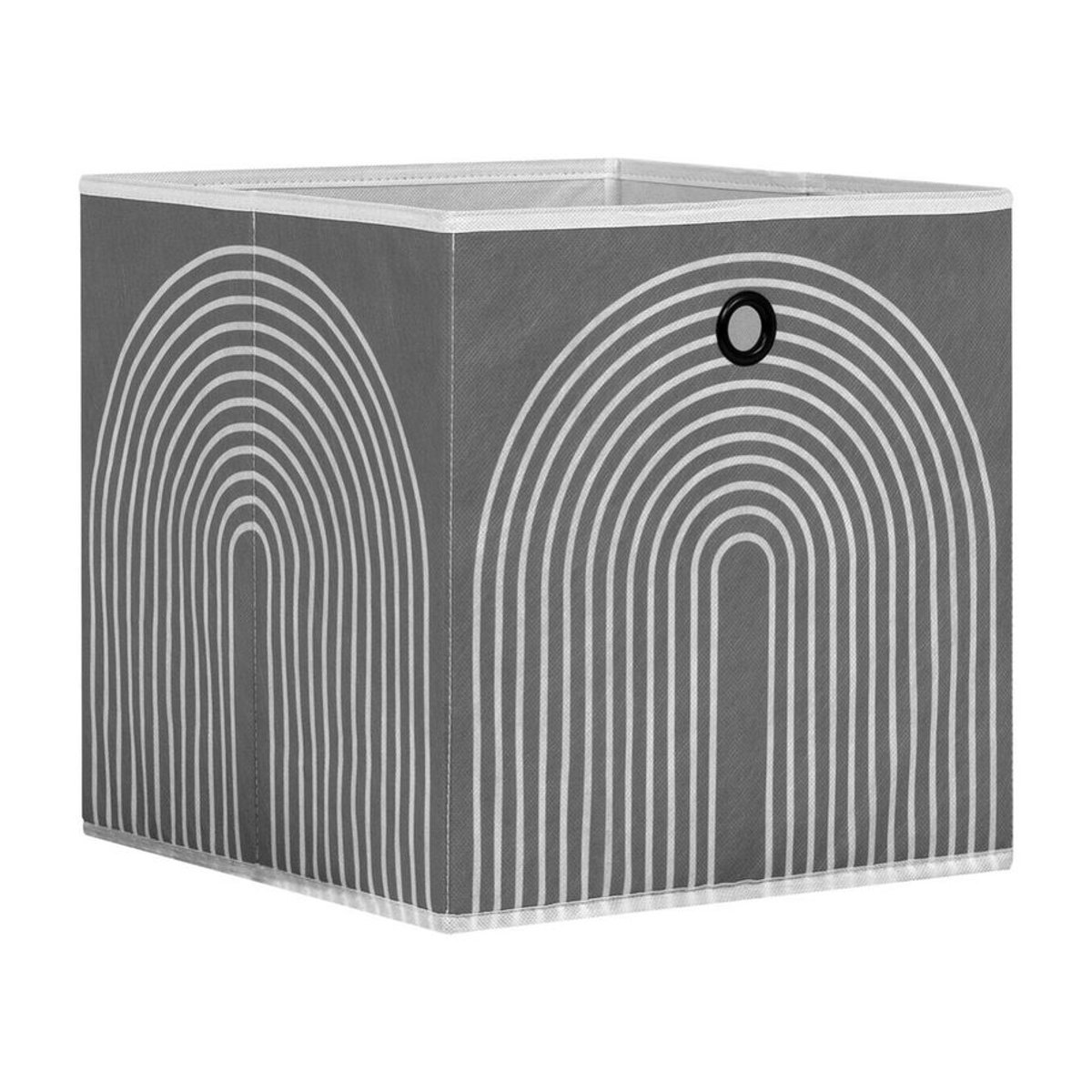 Motivbox Dekoration in Grau und Weiß, skandinavisches Design, B/H/T: 32 x 32 x 32 cm - Bild 2