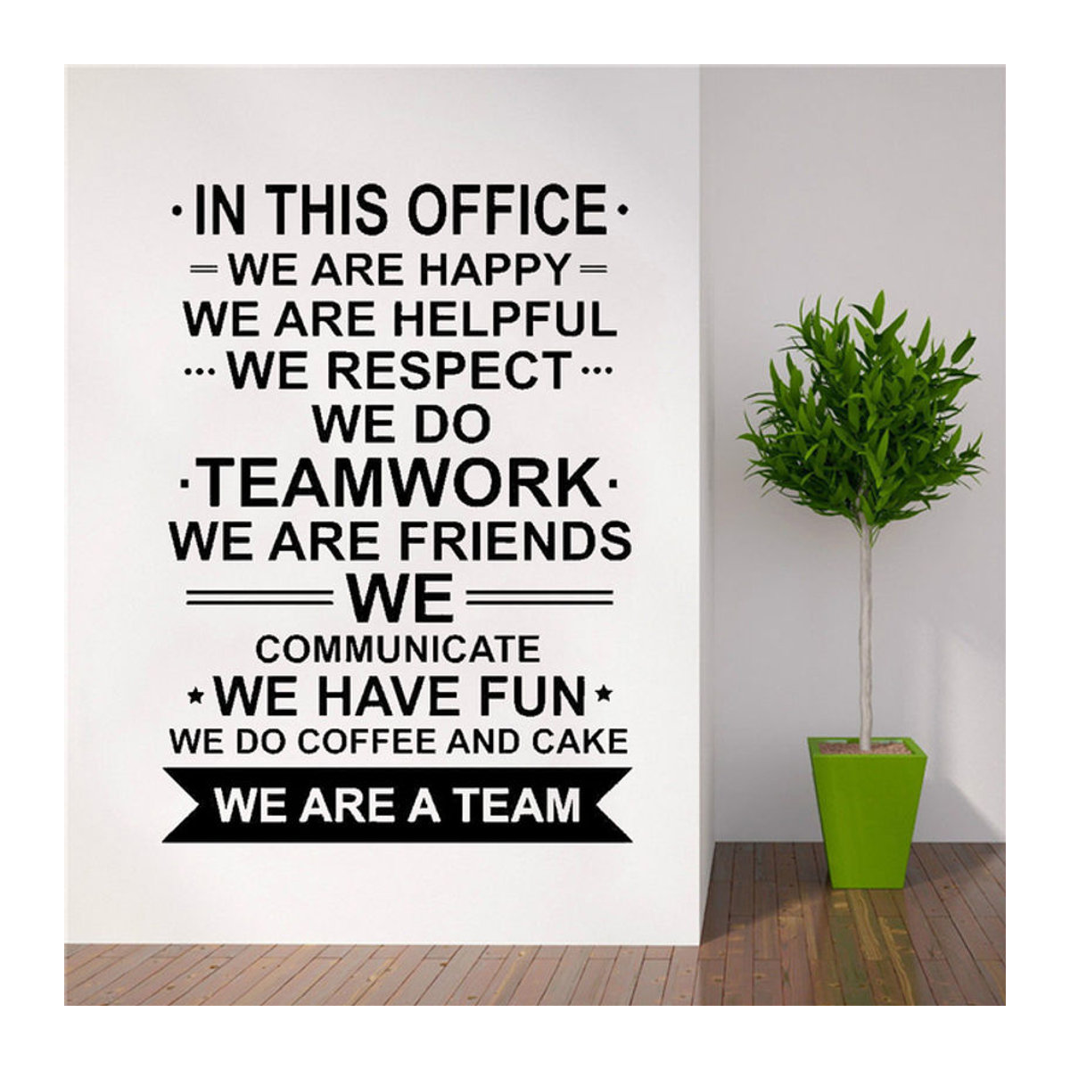 Motivierender Wandtattoo Attoo für dein Büro mit Teamwork Zitat in Schwarz aus Kunststoff - Bild 1
