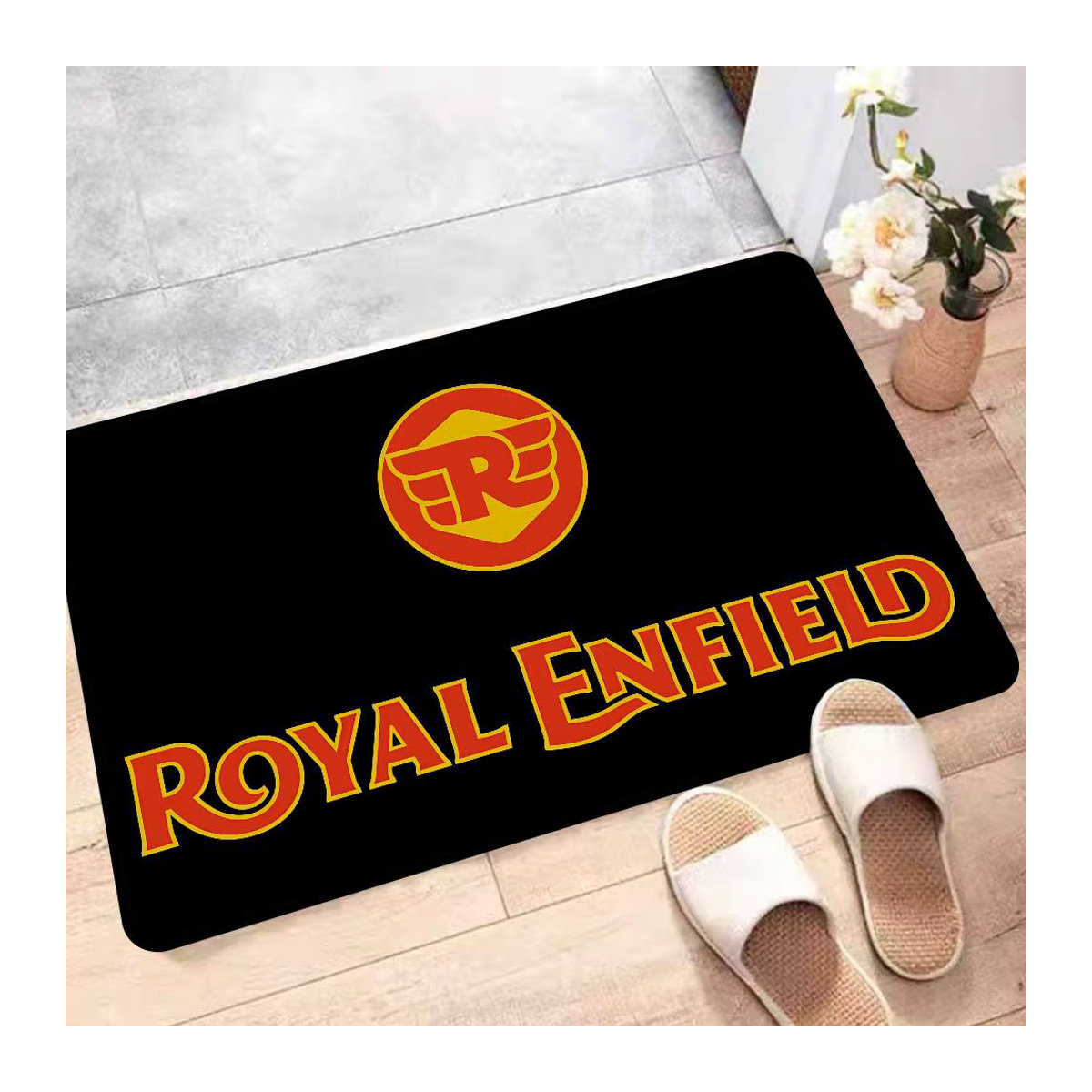 Moto Racing Royals Enfield Fußmatte von Potdemiel, schwarz, waschbar und rutschfest - Bild 3