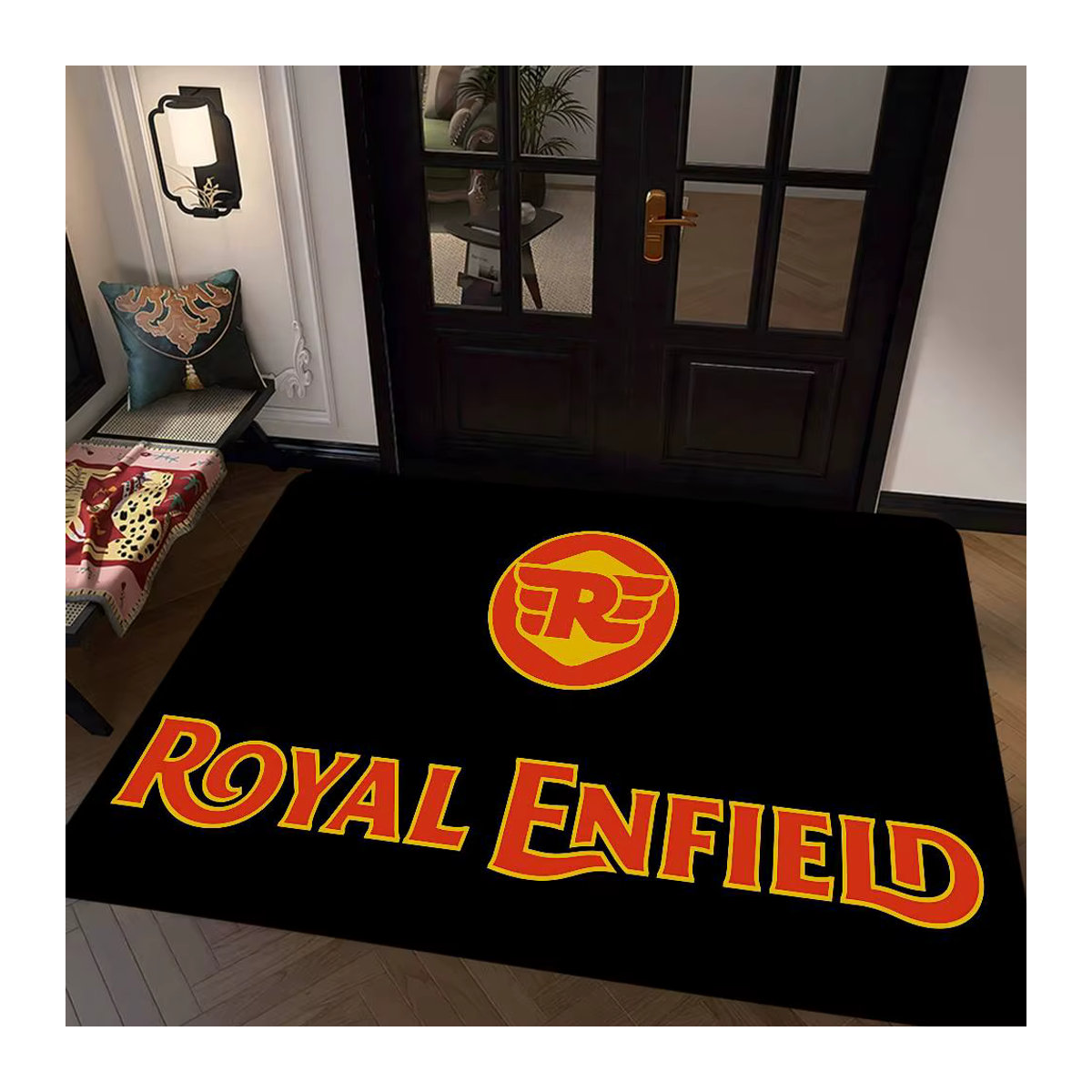 Moto Racing Royals Enfield Fußmatte von Potdemiel, schwarz, waschbar und rutschfest - Bild 6