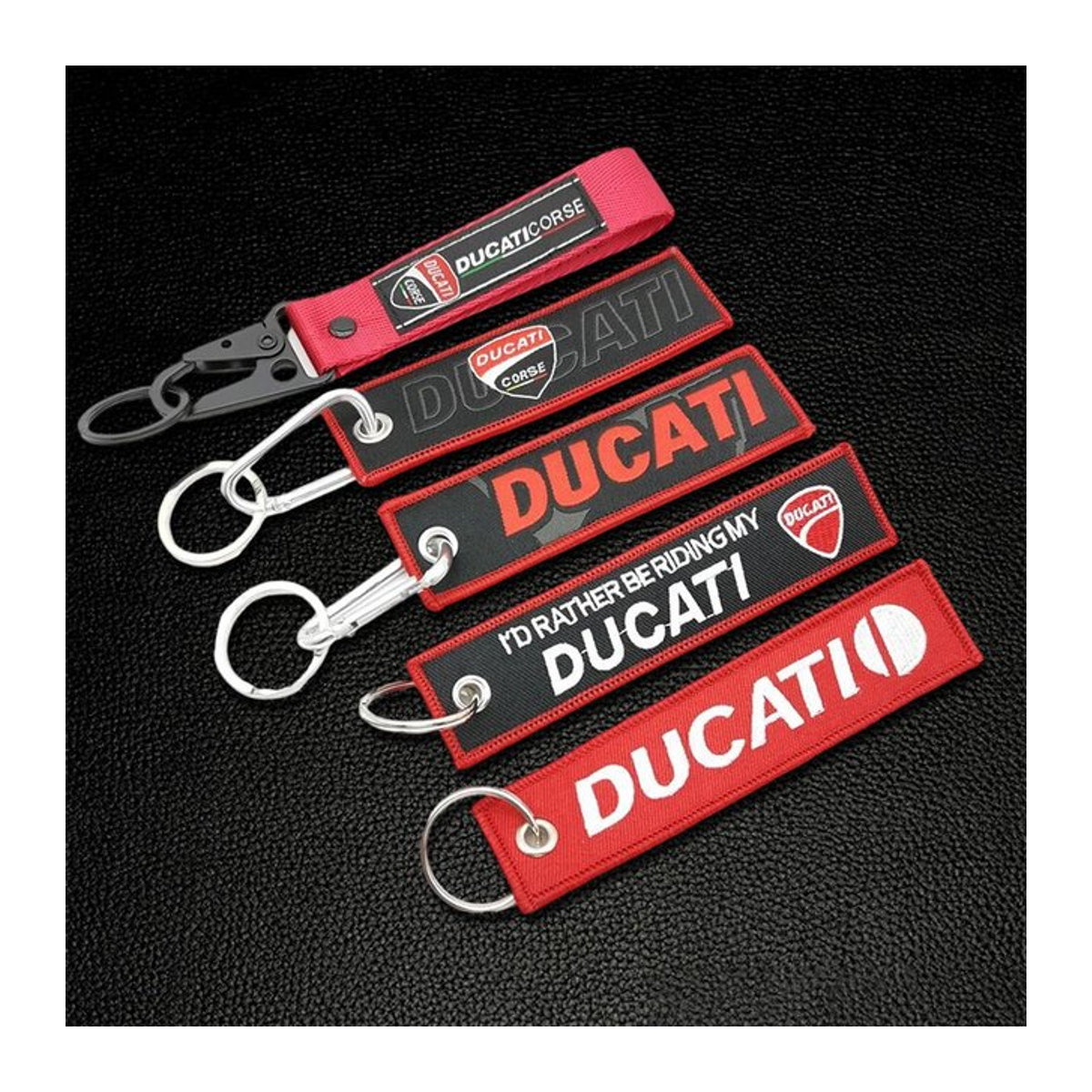 Motorrad Schlüsselanhänger Racing Knight aus Gummi in Rot für Ducati Monster Panigale 748 749 999 1098 1199 1299 1198 848 S - Bild 1