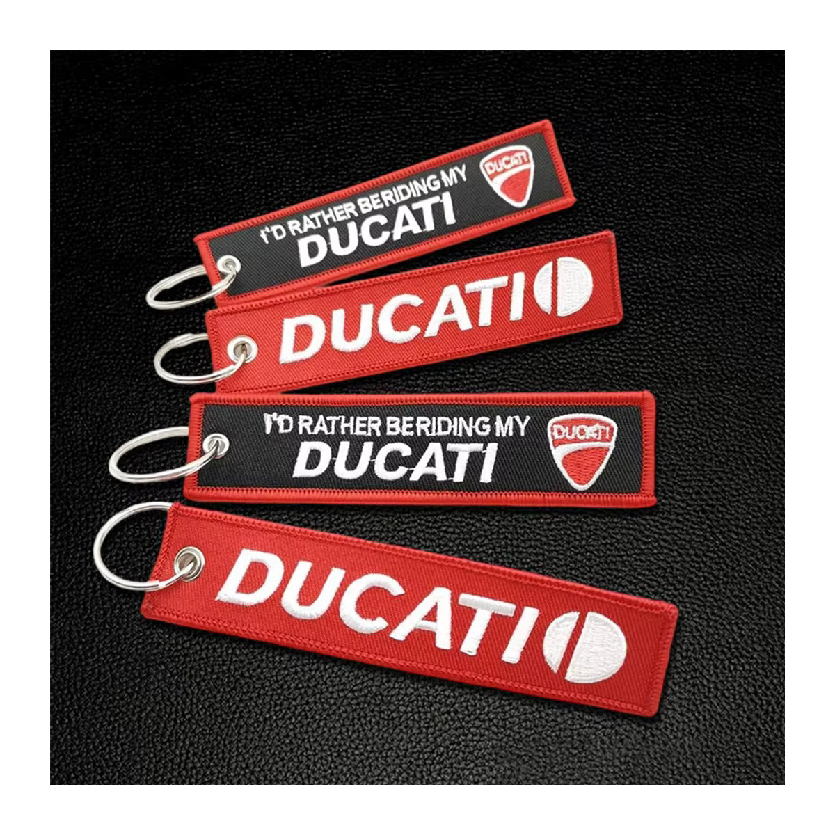 Motorrad Schlüsselanhänger Racing Knight aus Gummi in Rot für Ducati Monster Panigale 748 749 999 1098 1199 1299 1198 848 S - Bild 2