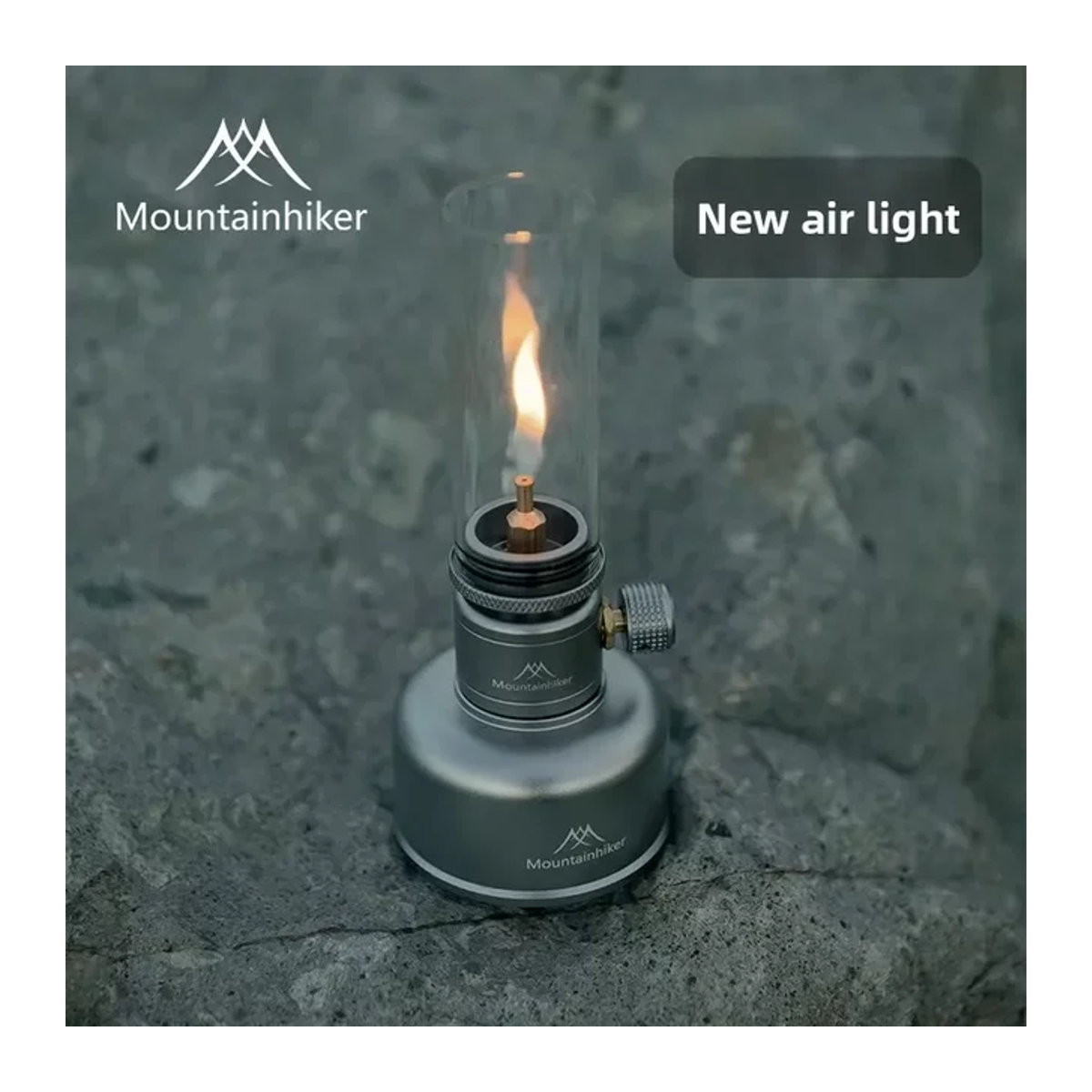 MOUNTAINHIKER Retro Gaslampe für Outdoor und Camping in Silber und Anthrazit mit Glaselementen - Bild 1