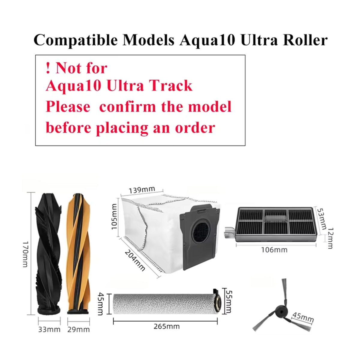 MOVA Z60 Ultra Roller Complete Ersatzteil-Set mit Hauptbürste, Seitenbürsten, Staubbeuteln und Filtern in Schwarz/Weiß - Bild 1