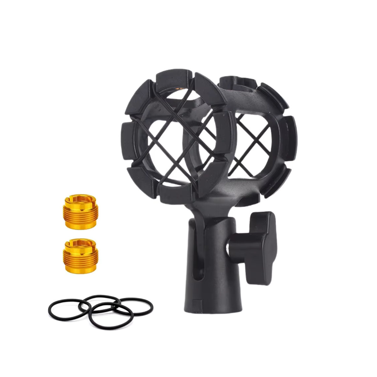MovingMic Mikrofon Stoßdämpfer Anti-Vibrations-Halterung als universeller Ständer für Kondensatormikrofone in Schwarz - Bild 3