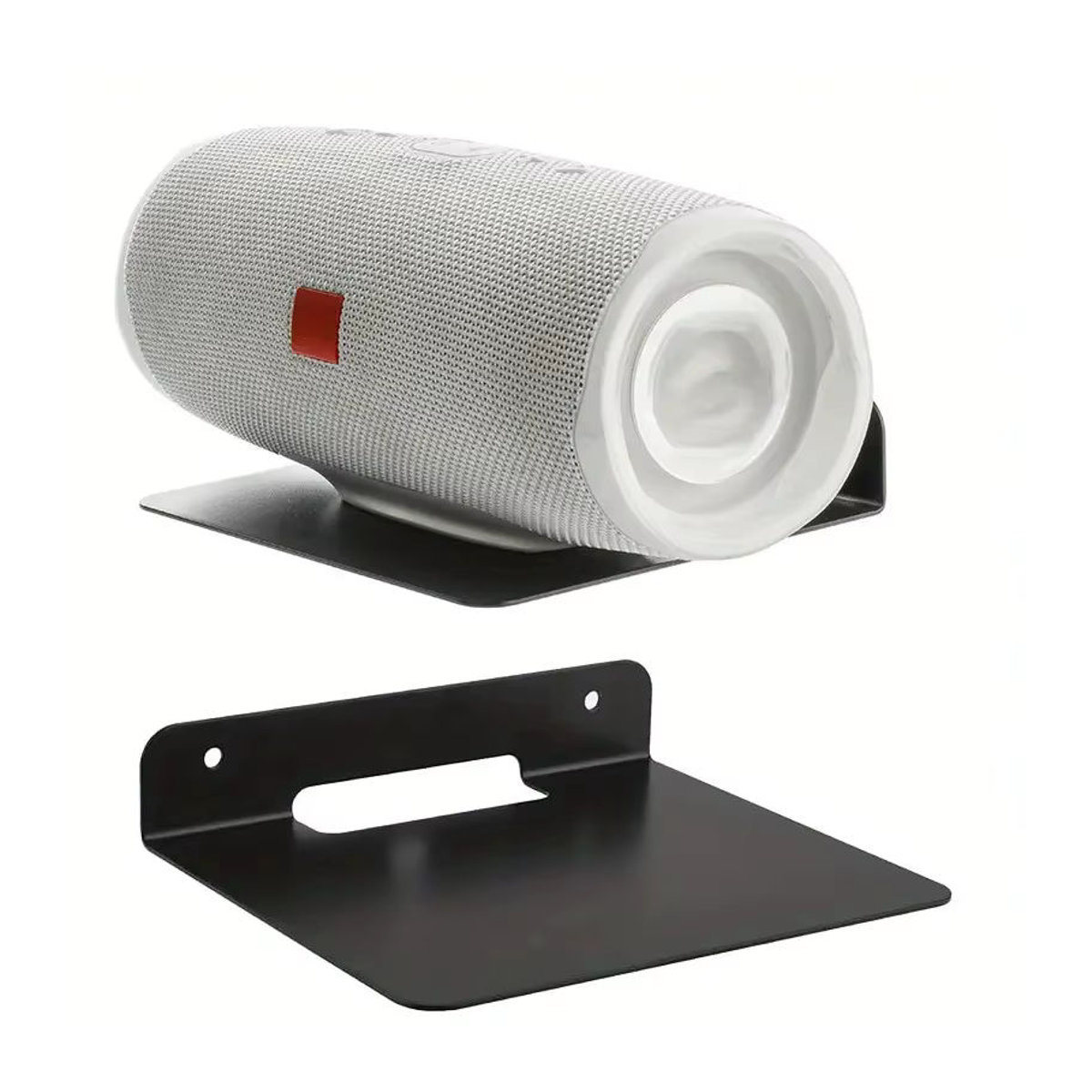 MovingMic Wandregal aus Metall in Schwarz für Lautsprecher und Router, minimalistische wandmontierte Halterung - Bild 3