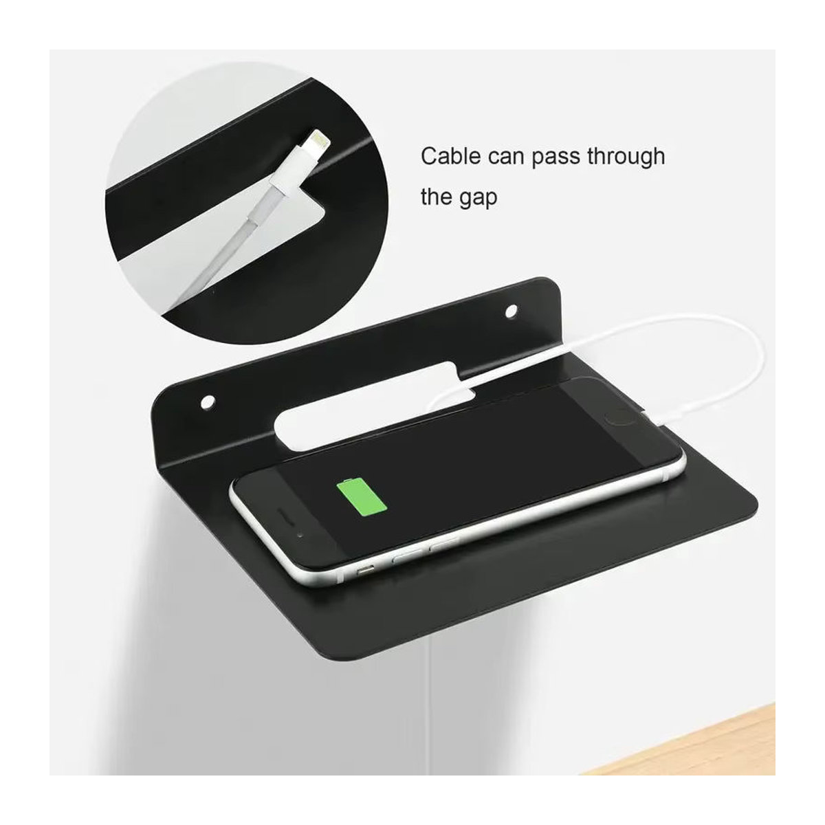 MovingMic Wandregal aus Metall in Schwarz für Lautsprecher und Router, minimalistische wandmontierte Halterung - Bild 4
