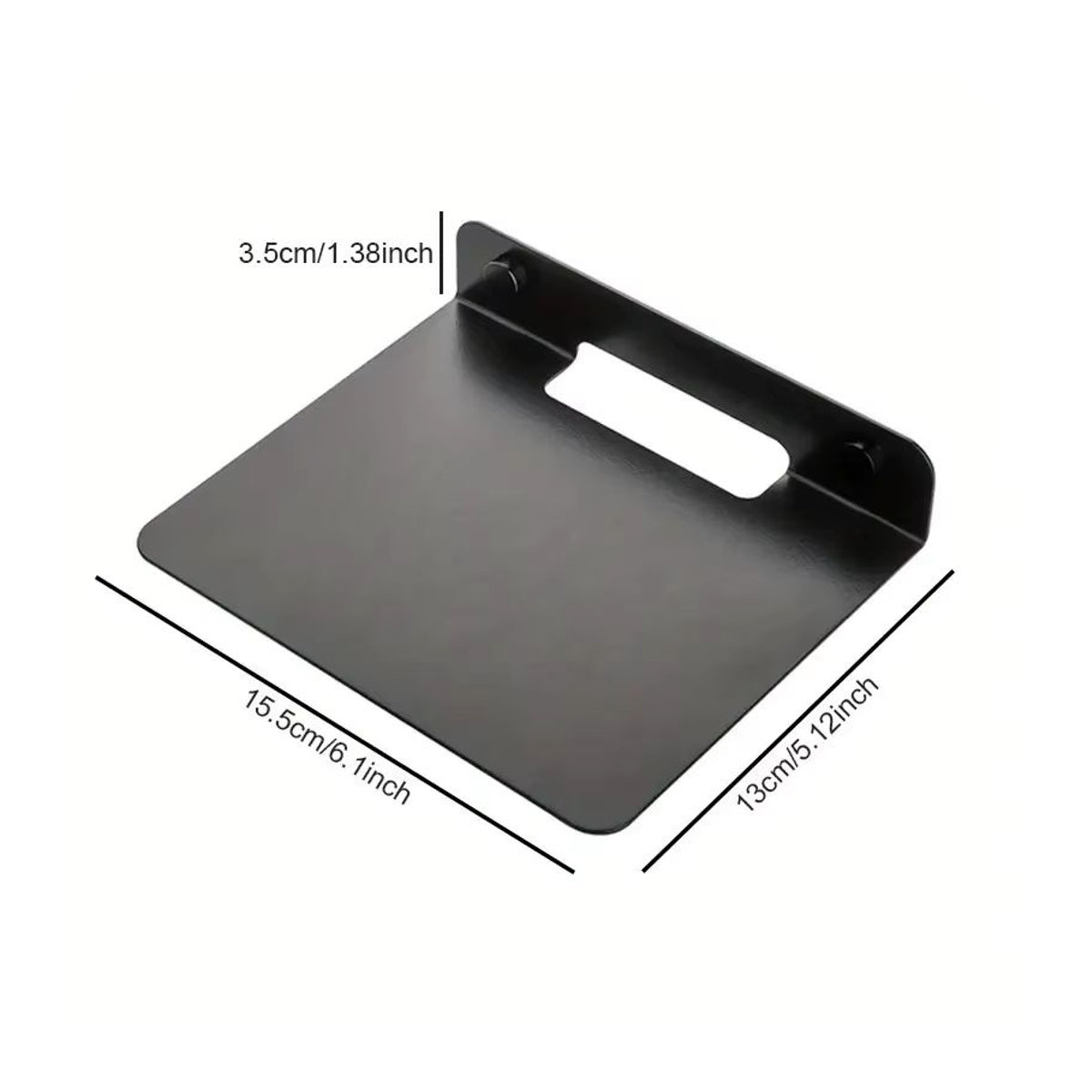 MovingMic Wandregal aus Metall in Schwarz für Lautsprecher und Router, minimalistische wandmontierte Halterung - Bild 6