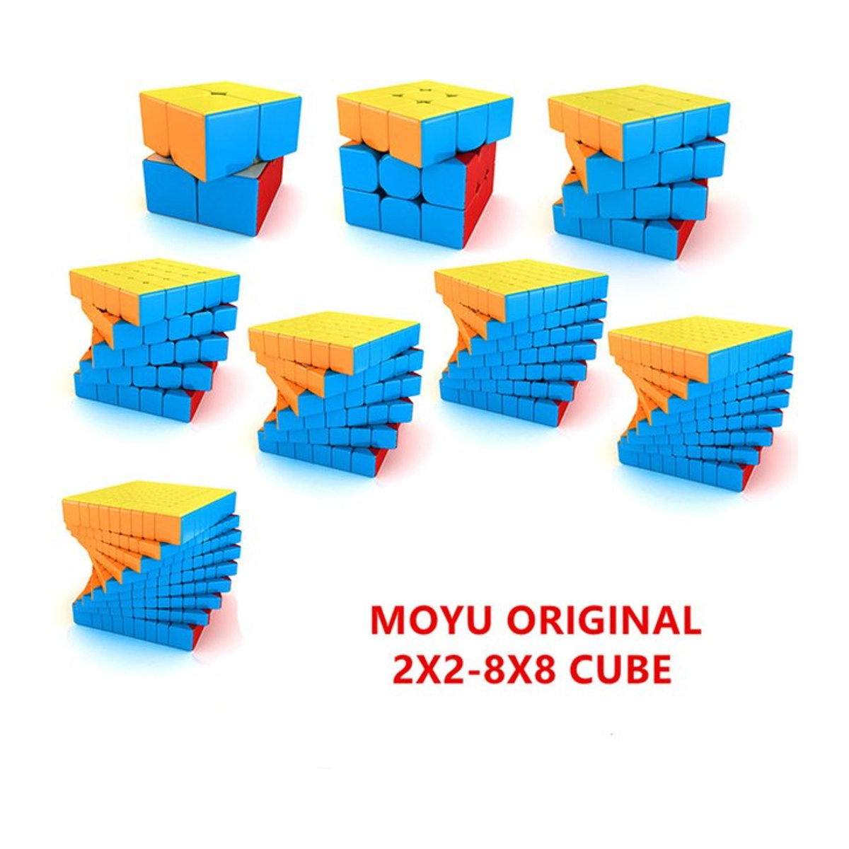 MOYU Meilong Speedcube Puzzle Set in Bunt für verschiedene Größen von 2x2 bis 8x8 - Bild 1