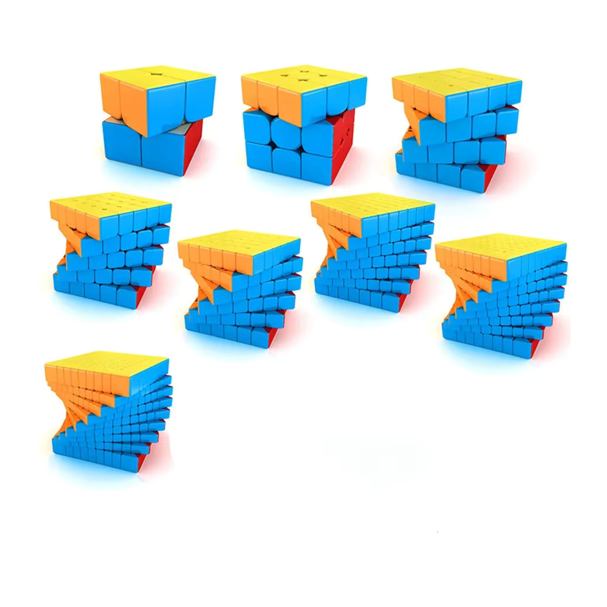 MOYU Meilong Speedcube Puzzle Set in Bunt für verschiedene Größen von 2x2 bis 8x8 - Bild 3