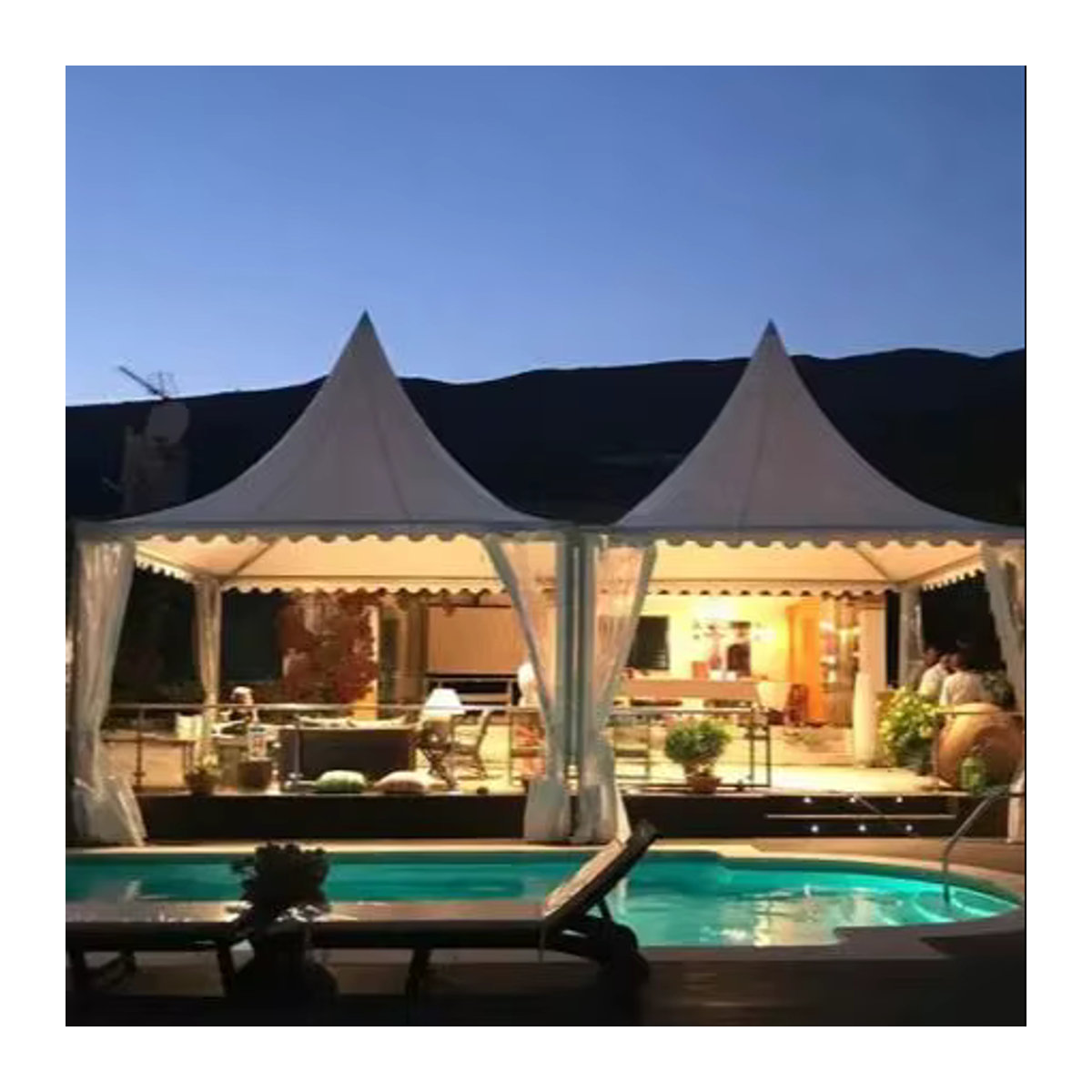 MOYU Wasserdichtes Pagodenzelt mit Aluminium-Rahmen für Outdoor-Hochzeiten, Partys, Events und Messen - Bild 3