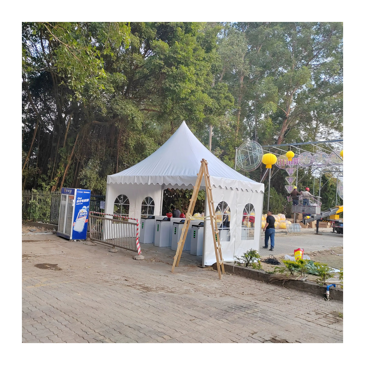 MOYU Wasserdichtes Pagodenzelt mit Aluminium-Rahmen für Outdoor-Hochzeiten, Partys, Events und Messen - Bild 4