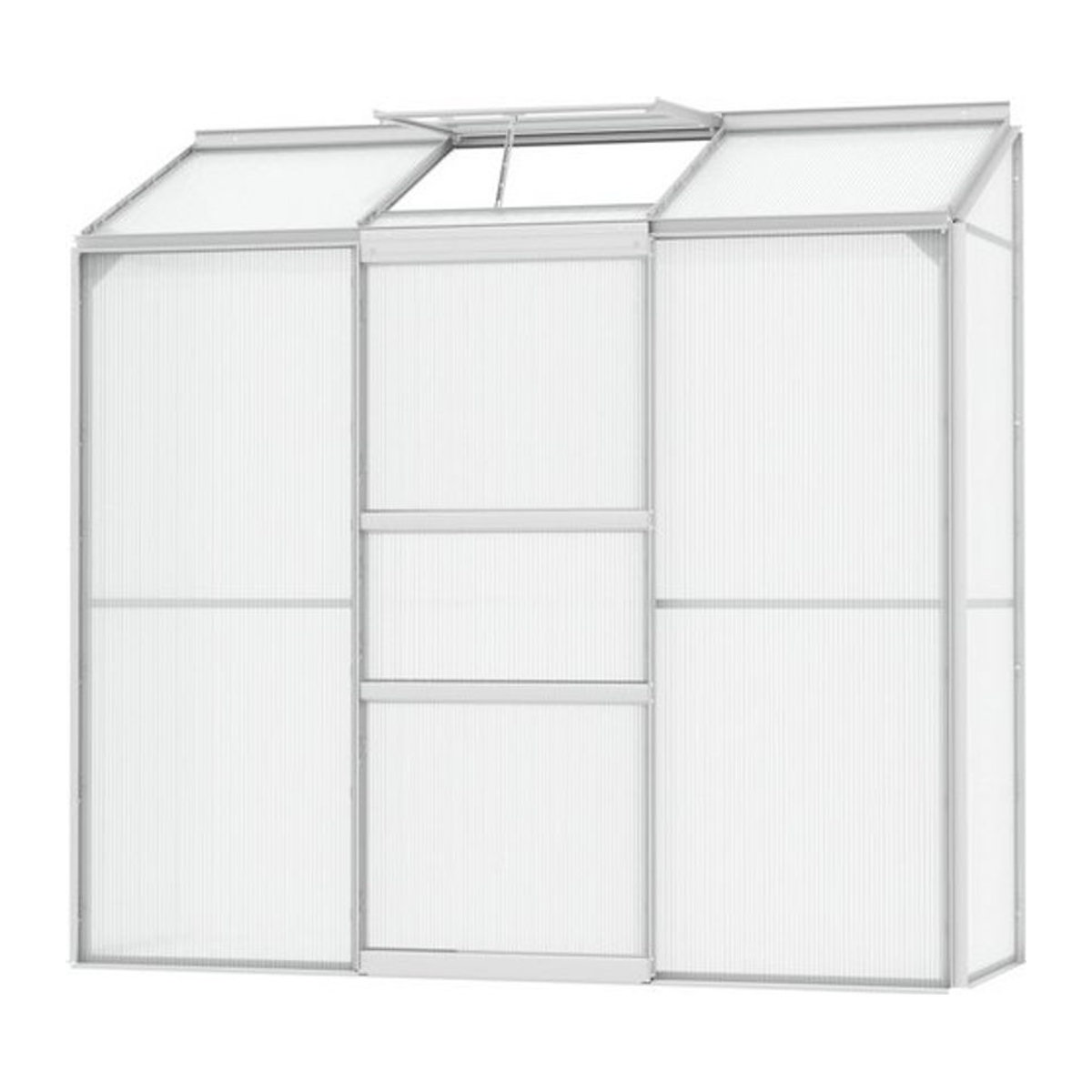 Mr. GARDENER Anlehngewächshaus 1300 aus Aluminium in Silberfarben, 1,3 m² - Bild 1