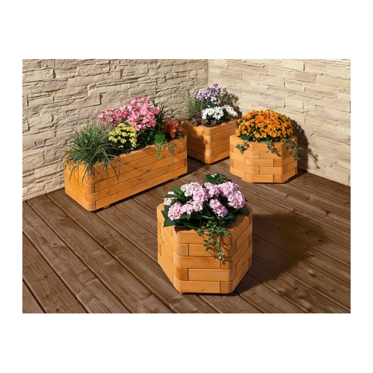 Mr. GARDENER Blumenkasten aus Holz in Beige, B/H: 40 x 35 cm - Bild 1