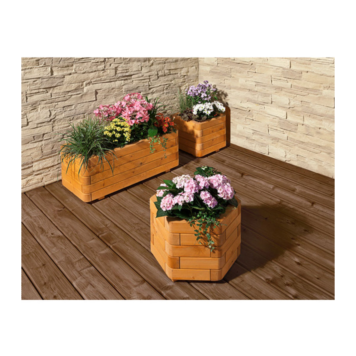 Mr. GARDENER Blumenkasten aus Holz in Beige, B/H: 40 x 35 cm - Bild 2