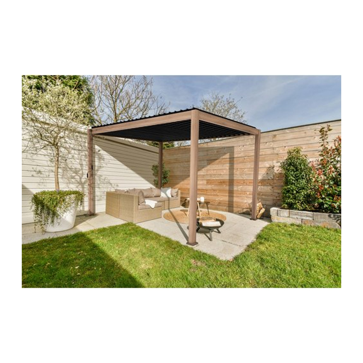 Mr. GARDENER Pergola Classic 111 in Holzoptik Braun, B/T: 400 x 300 cm - Bild 1