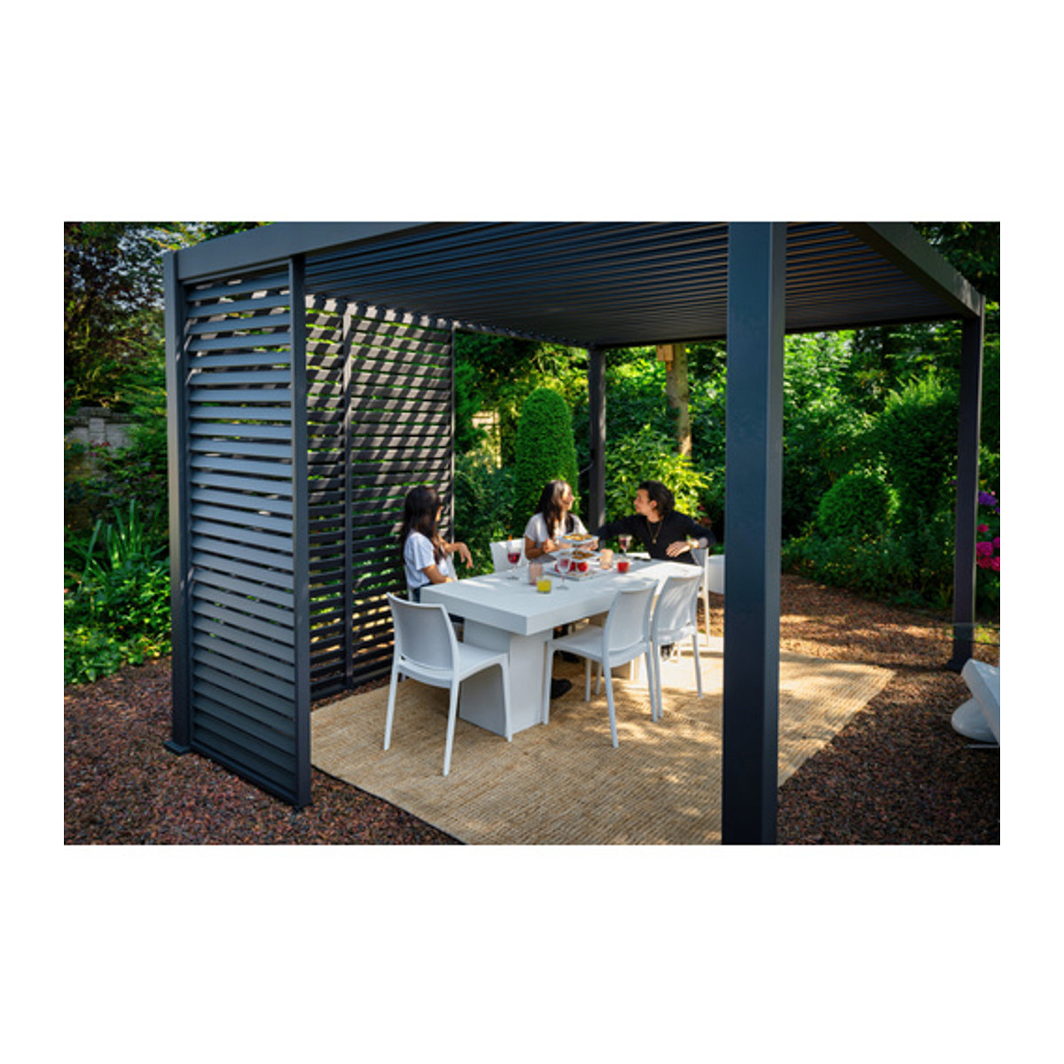 Mr. GARDENER Pergola-Lamellenwand aus Aluminium in Anthrazit, Höhe: 236 cm - Bild 2
