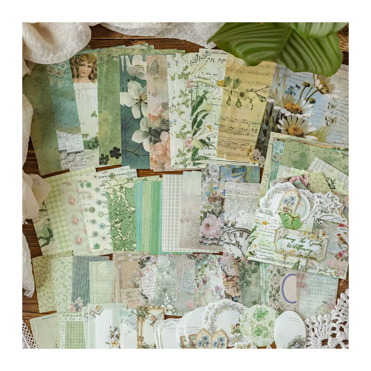 Mr. Paper Dekoratives Blumenpapier in Vintage-Optik, 100 Blatt, Mehrfarbig - Bild 3