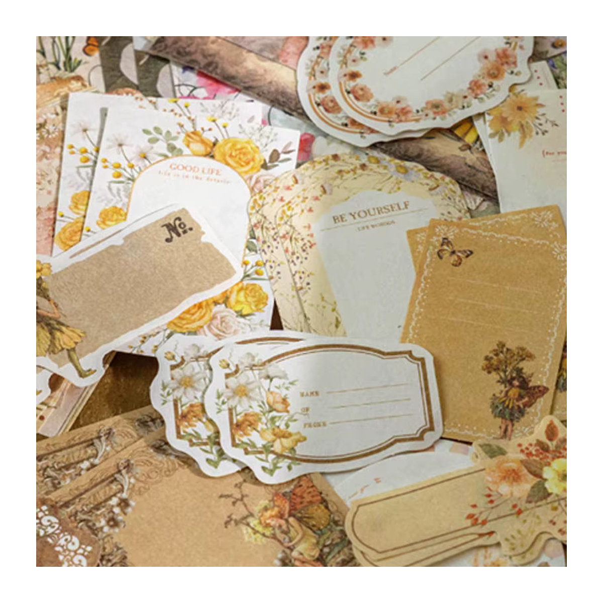 Mr. Paper Dekoratives Blumenpapier in Vintage-Optik, 100 Blatt, Mehrfarbig - Bild 4