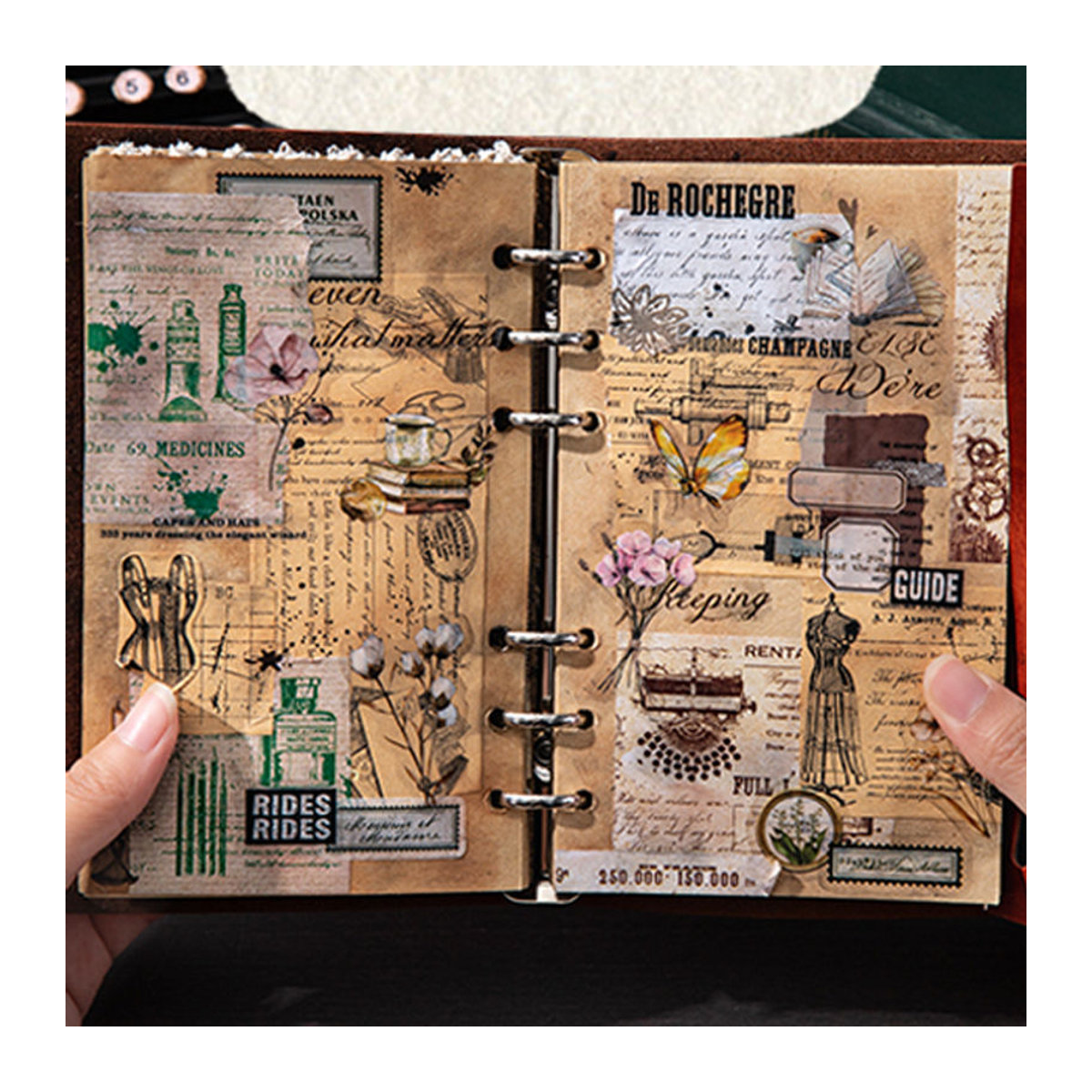 Mr. Paper Retro-Washi Tape mit Navigationsdesign und Manuskriptfragmenten in Beige - Bild 1