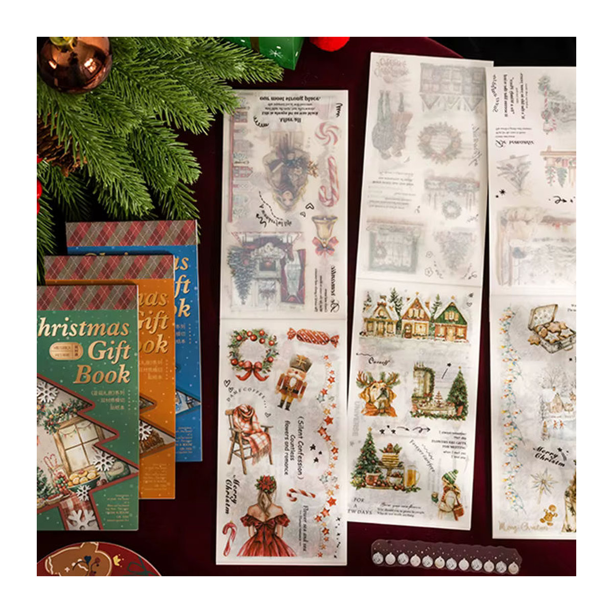 Mr Paper Weihnachtsaufkleberbuch Deluxe mit 18 Blättern, mehrfarbig - Bild 3