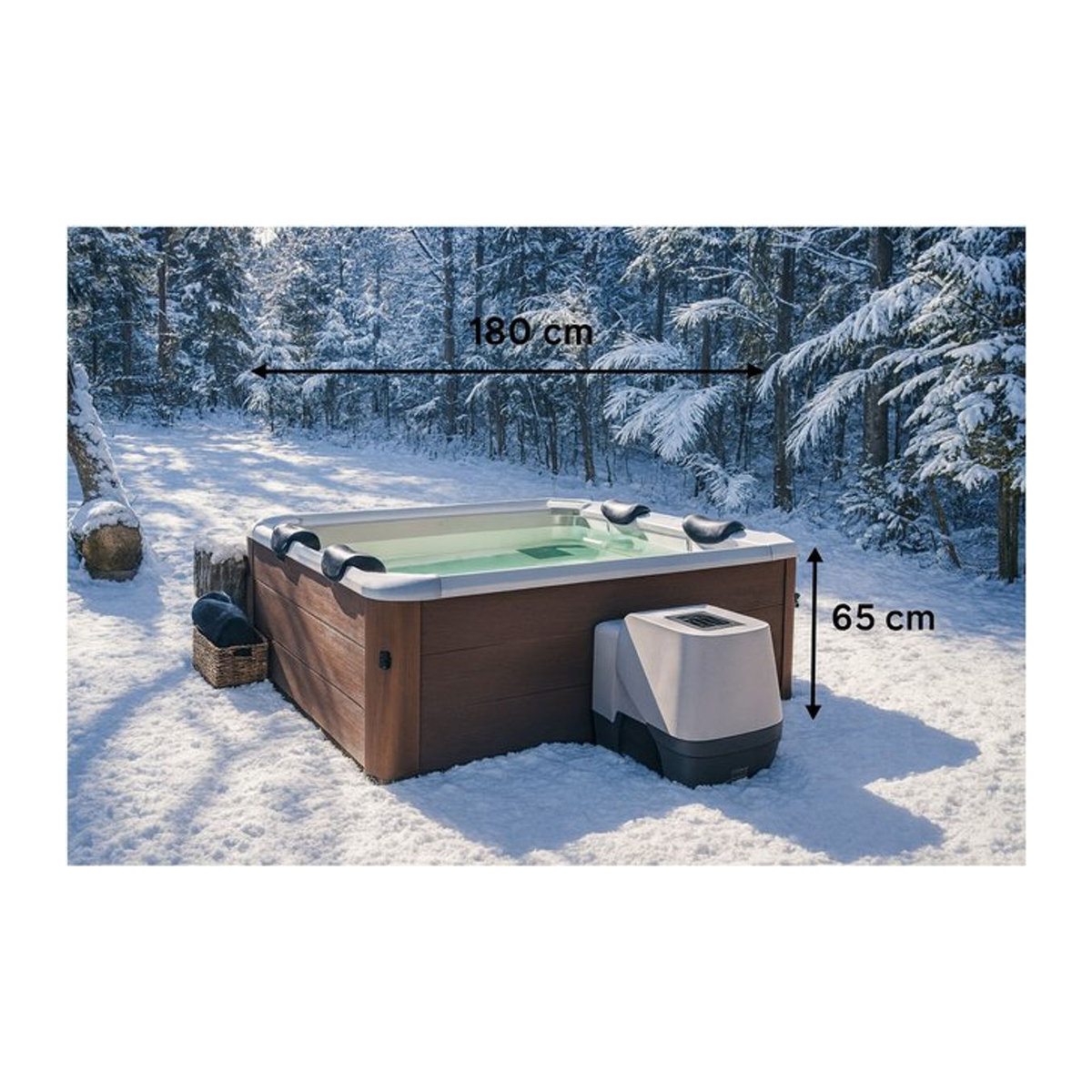 MSpa Whirlpool AMBER AERO PLUS 2026 XXL in Braun mit App-Steuerung, LED-Beleuchtung, 8 Hydromassagedüsen und 140 Luftdüsen - Bild 1