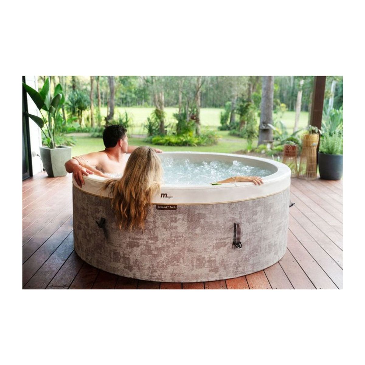 MSpa Whirlpool COCOON ECO 2026 in Grau mit App-Steuerung, Hydromassagedüsen, 130 Luftdüsen und UVC-Reinigung, Durchmesser: 180 cm - Bild 1