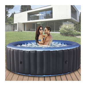 MSpa Whirlpool Comfort Bergen C-BE041 aufblasbarer Outdoor-Whirlpool für 4 Personen in Anthrazit/Blau