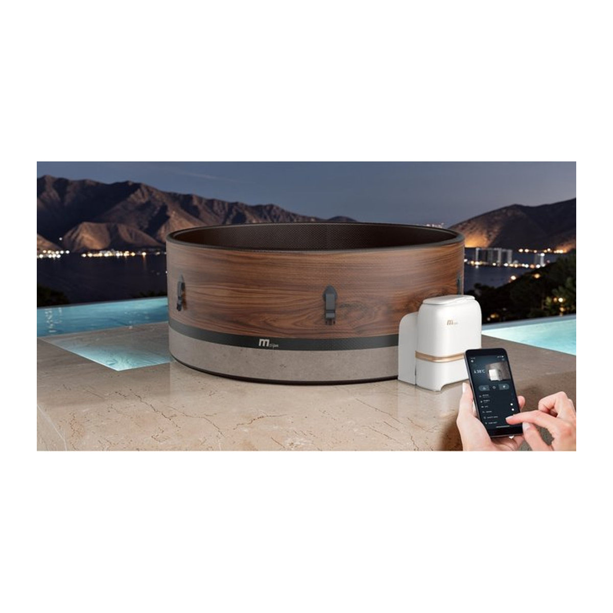 MSpa Whirlpool DUET Eco 2026 für 6 Personen mit Wifi, UVC+ und 138 Luftdüsen in Braun, Durchmesser: 173 cm - Bild 1
